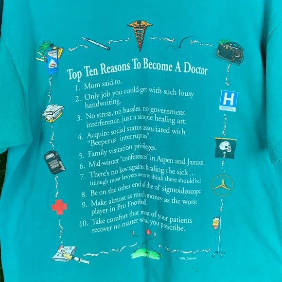 Vintage Top Reasons To Become A Doctor Shirt - Picture 2 of 6